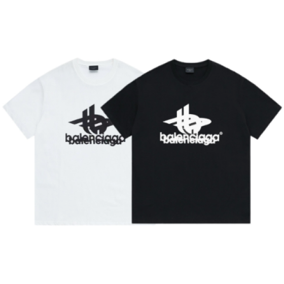 Balenciaga Double Logo Print Short-Sleeve